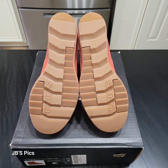 Sorel Evie Pull On Wedge Booties Warp Red Womens Waterproof Rain Boot BRAND NEW - Picture 6 of 15